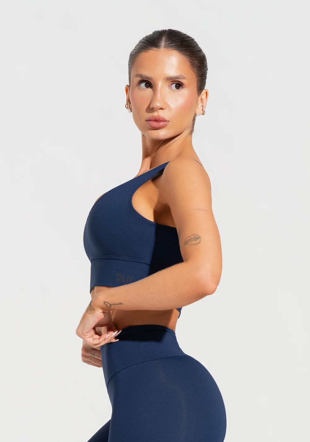 Top fitness feminino com decote v soul dlk azul marinho - Imagem 3