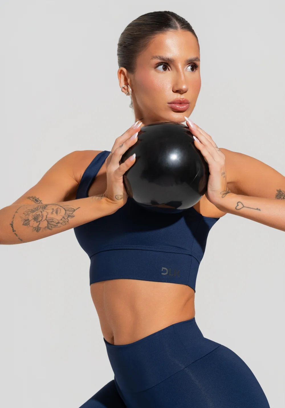 Top fitness feminino com decote v soul dlk azul marinho - Imagem 2